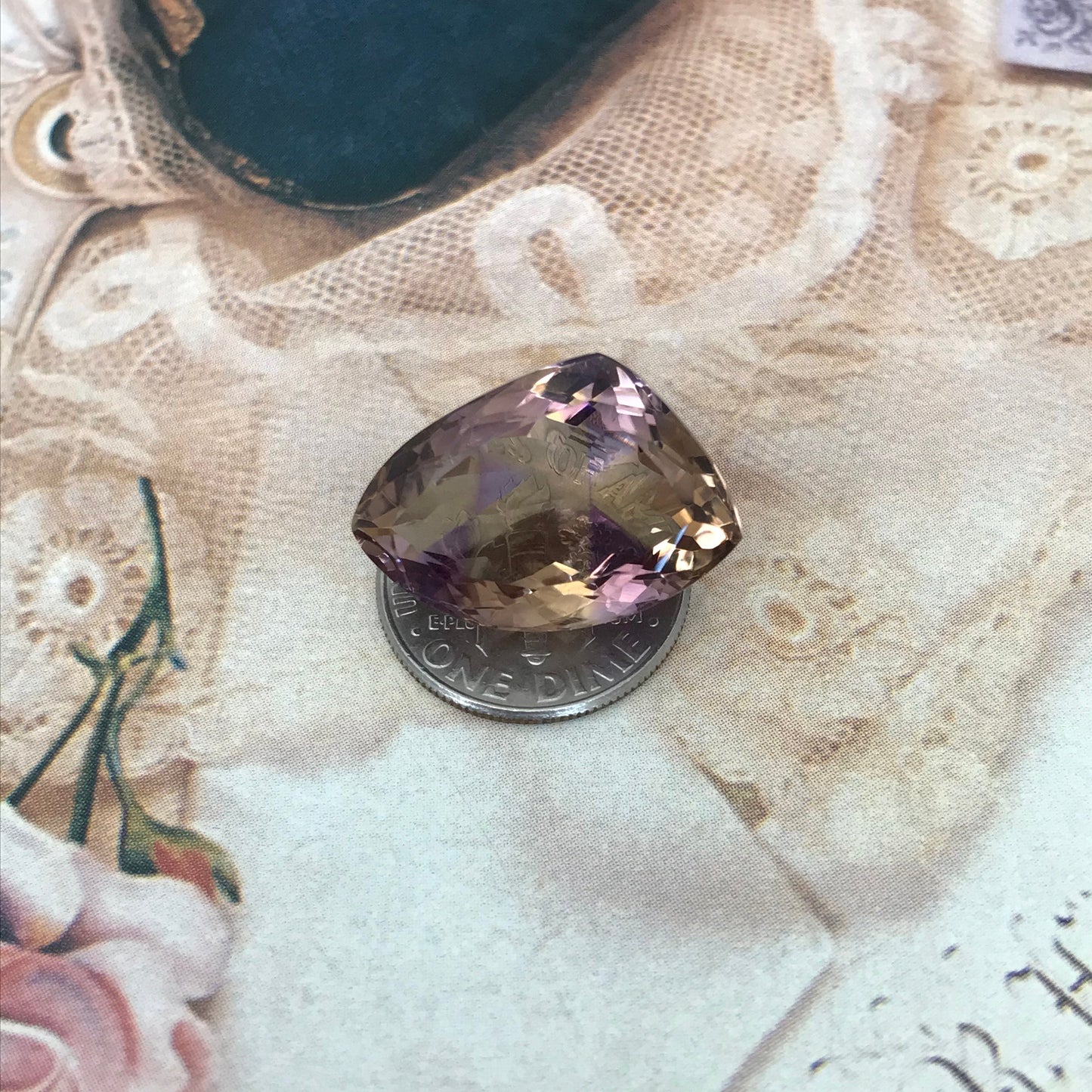 Natural Ametrine 16.7 Carat, 21x14mm Fancy Trillion Cut, Loose Faceted Purple and Yellow, USA Seller, Fancy Cut