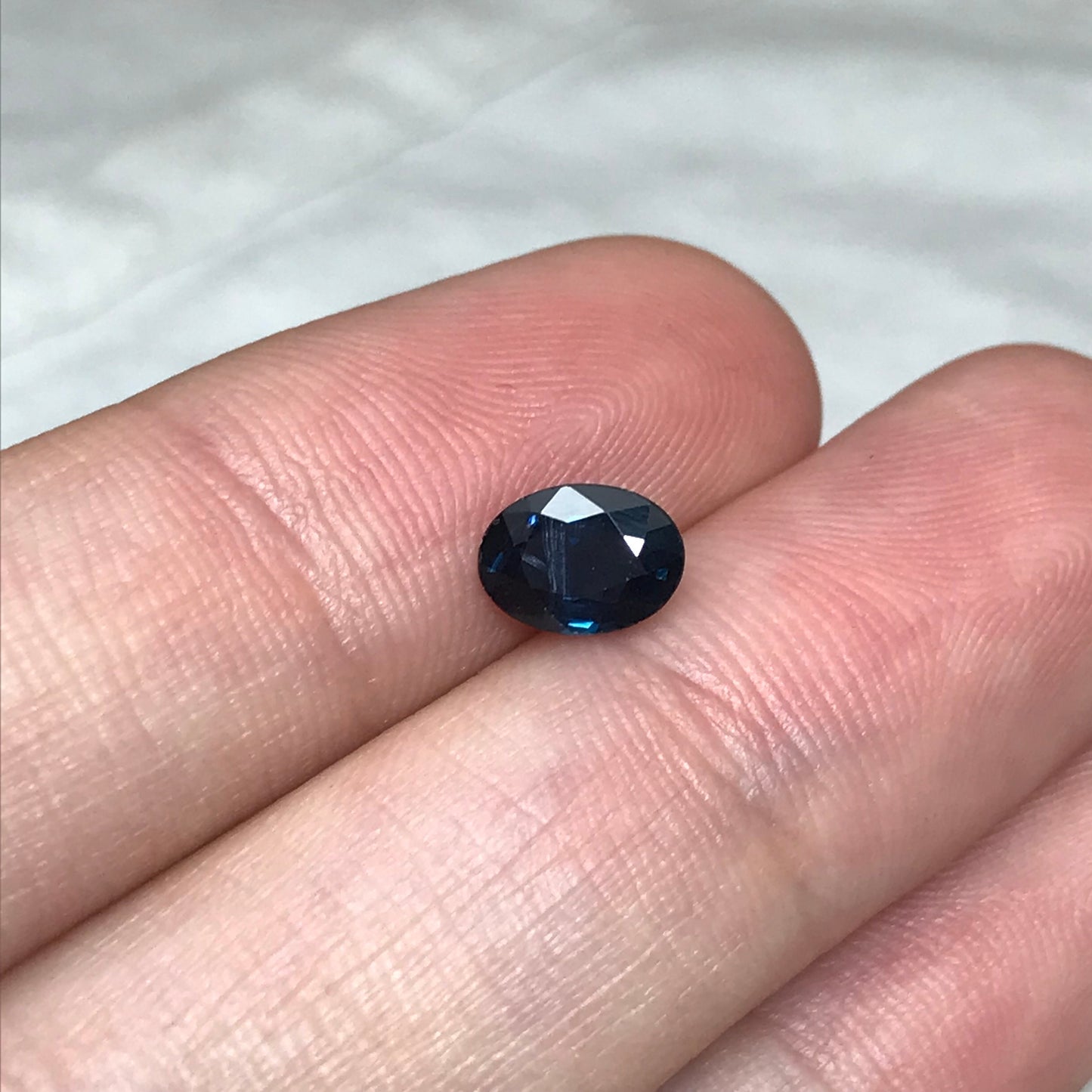 Natural Dark Blue Sapphire 1 Carat, 7x5mm Oval Greenish Blue Sapphire, 7.1x5.2mm Faceted, Loose Reclaimed Gemstone