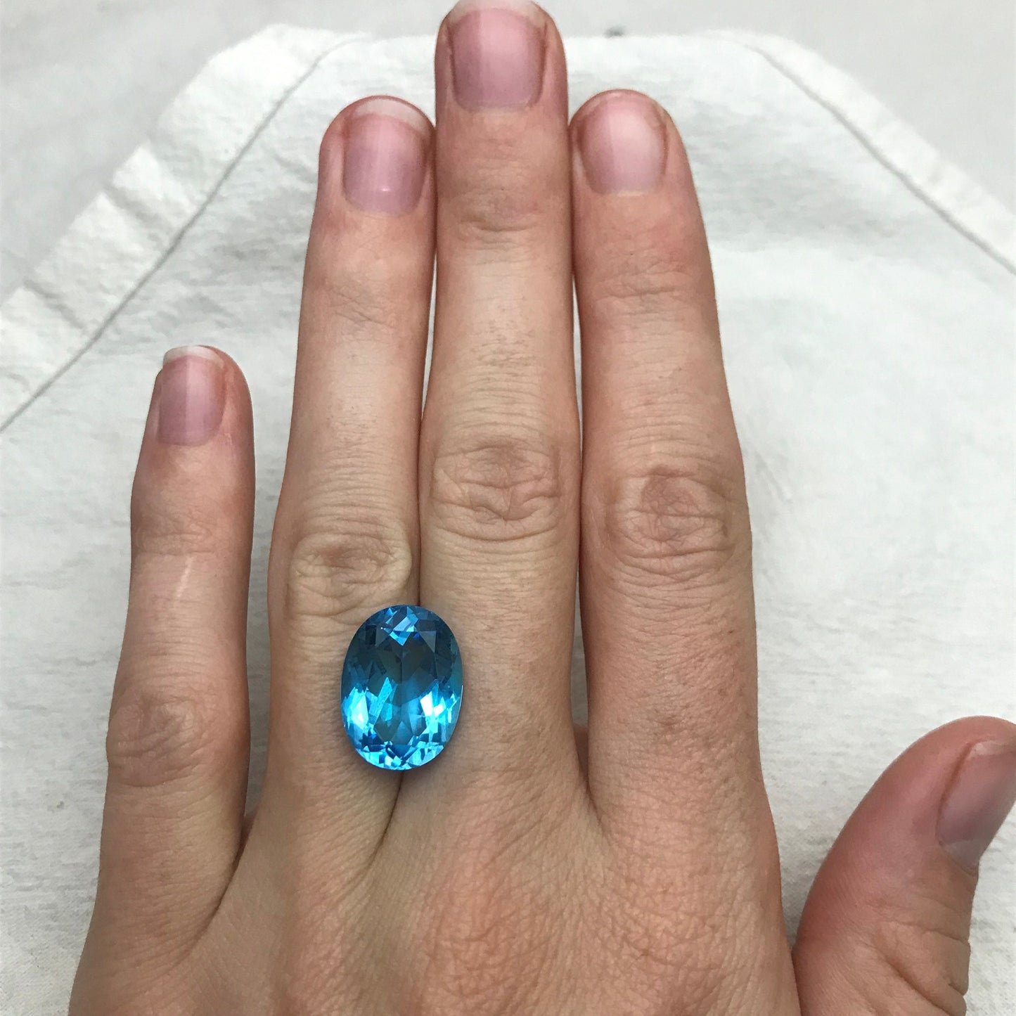 16x12mm Blue Topaz Oval Cut 12.24 Carat, Reclaimed Gems, December Birthstone US Seller