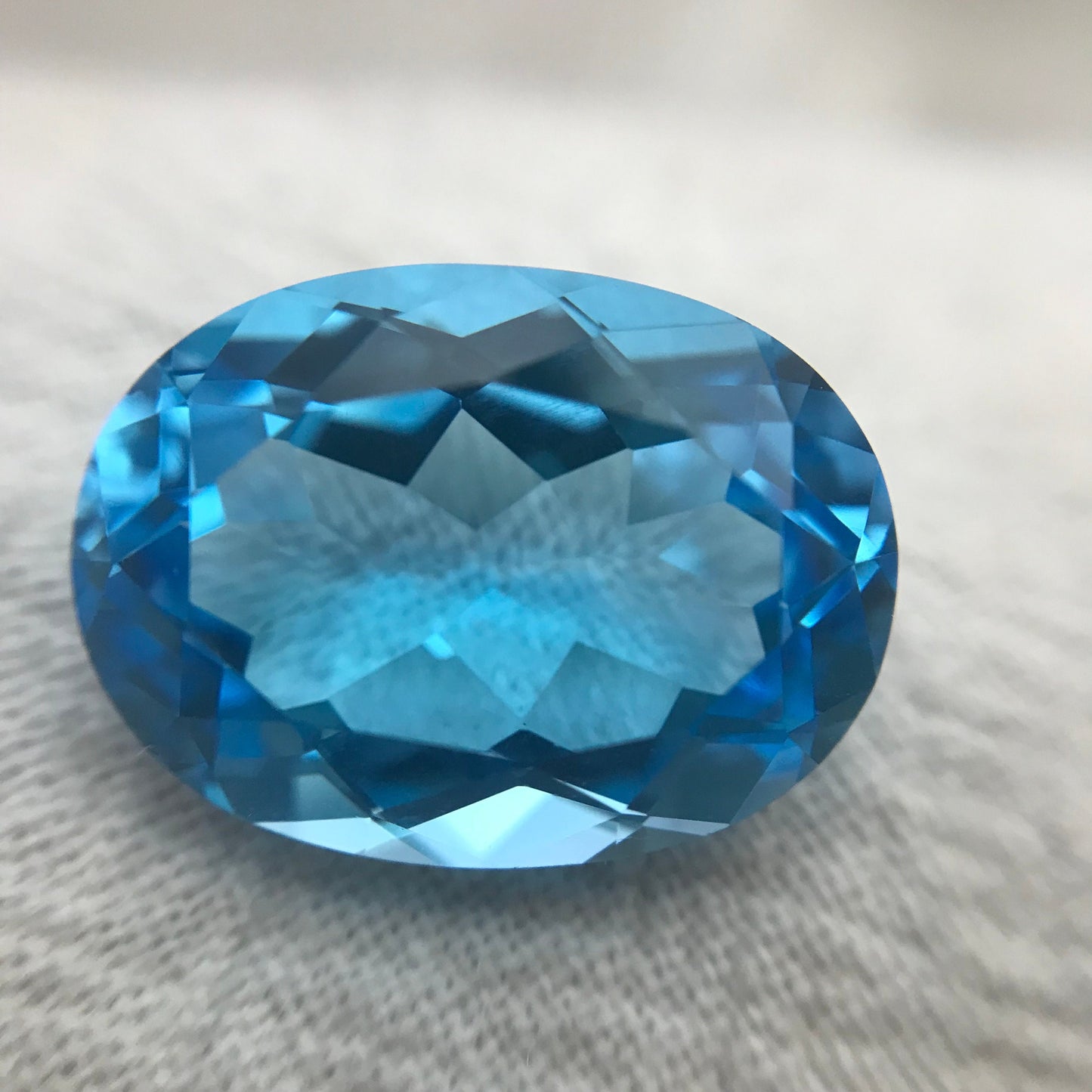 16x12mm Blue Topaz Oval Cut 12.24 Carat, Reclaimed Gems, December Birthstone US Seller