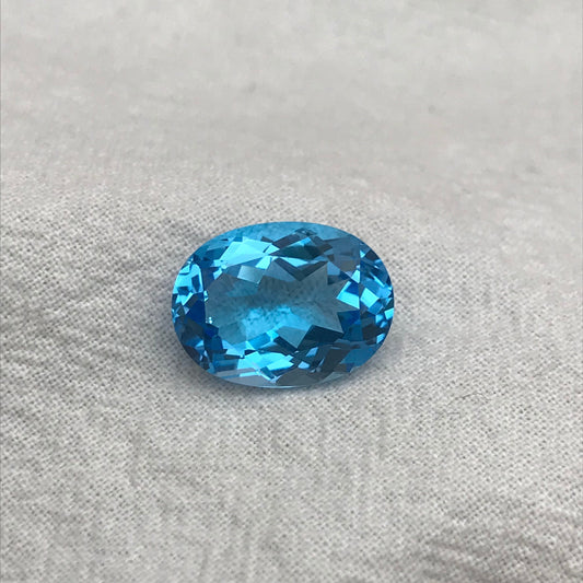 16x12mm Blue Topaz Oval Cut 12.24 Carat, Reclaimed Gems, December Birthstone US Seller