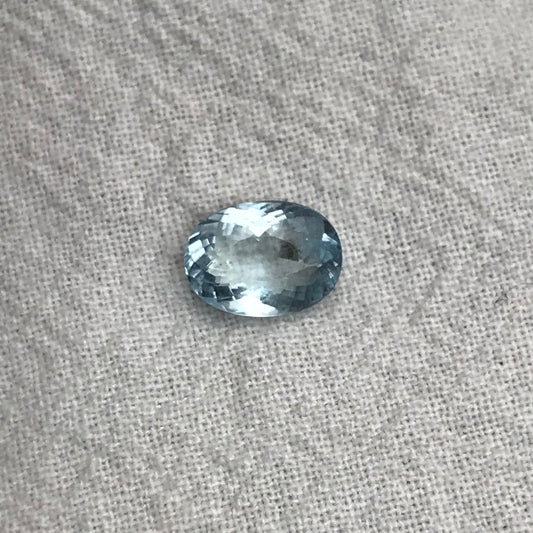 1.61 ct Aquamarine, 9x6.5mm Oval Cut Natural Blue Aquamarine, Faceted Loose Included Aqua, 9x6.6mm