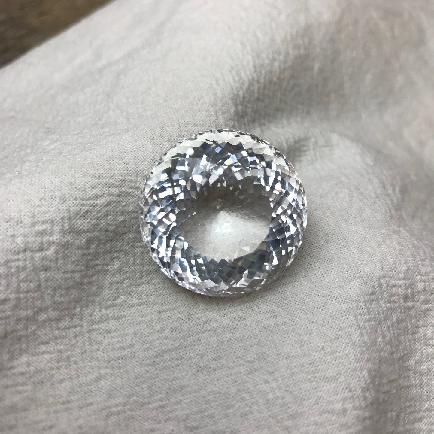 27.5mm Quartz 82 Carat Round Portuguese style Cut Loose Gem, Large Gemstone Big Faceted Stone,