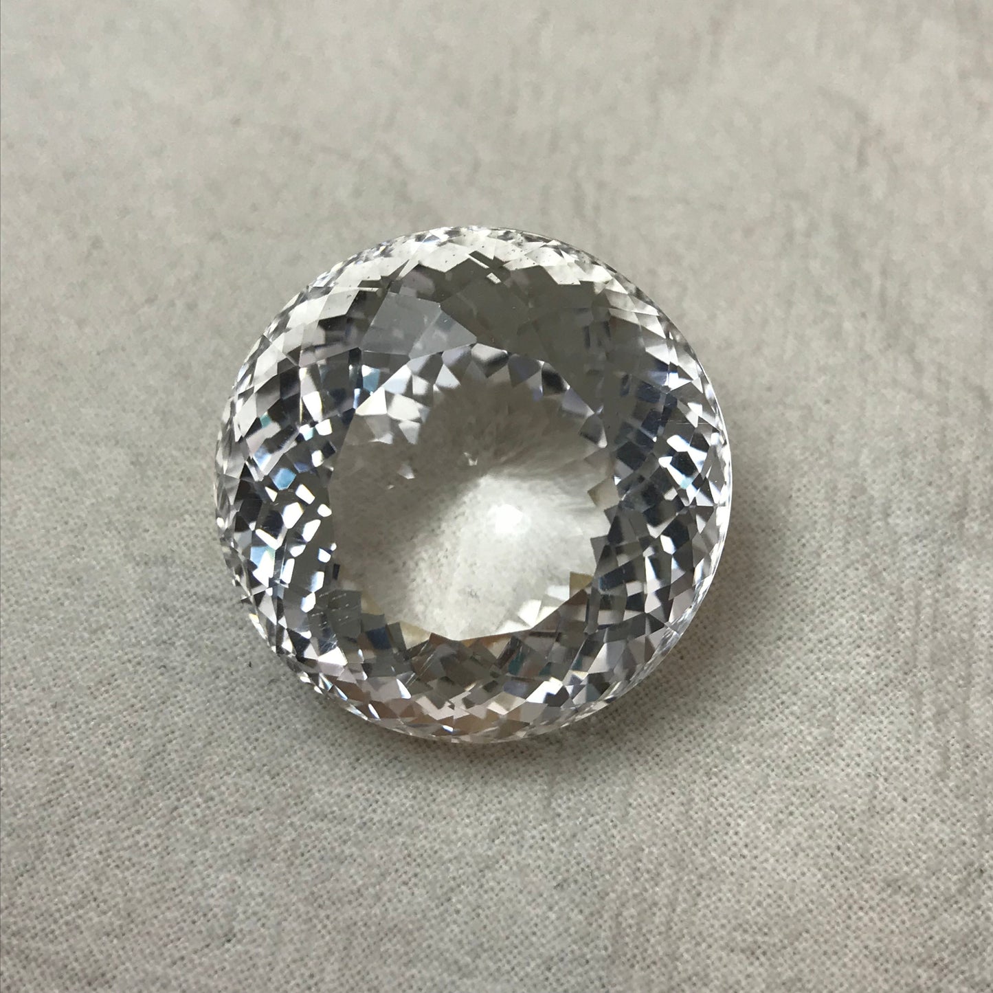 27.5mm Quartz 82 Carat Round Portuguese style Cut Loose Gem, Large Gemstone Big Faceted Stone,