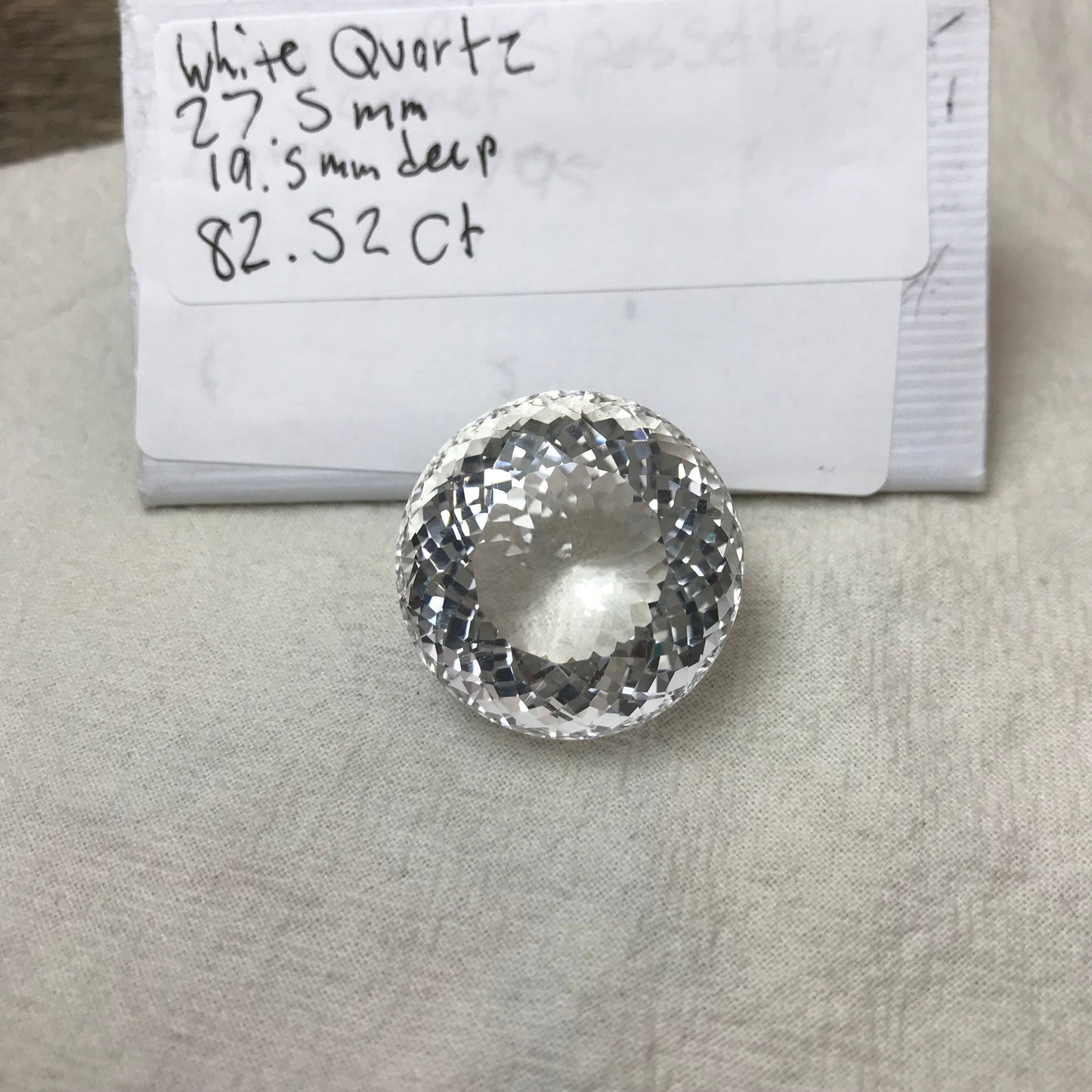 27.5mm Quartz 82 Carat Round Portuguese style Cut Loose Gem, Large Gemstone Big Faceted Stone,