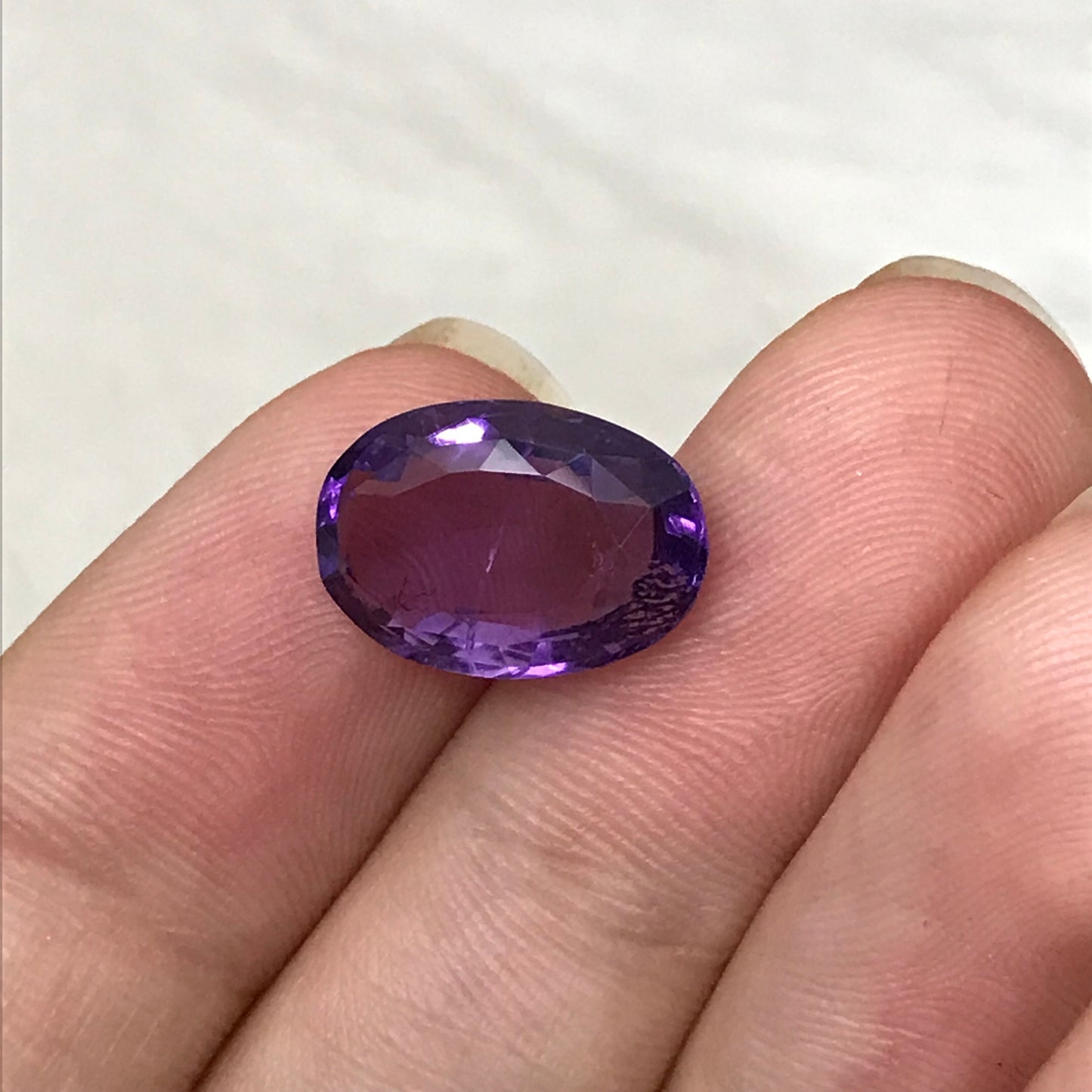 Purple Natural Amethyst 5.09 Carat, 14x9.6mm Oval Cut, Faceted Loose Rich Purple Amethyst, Purple Quartz, February Birthstone