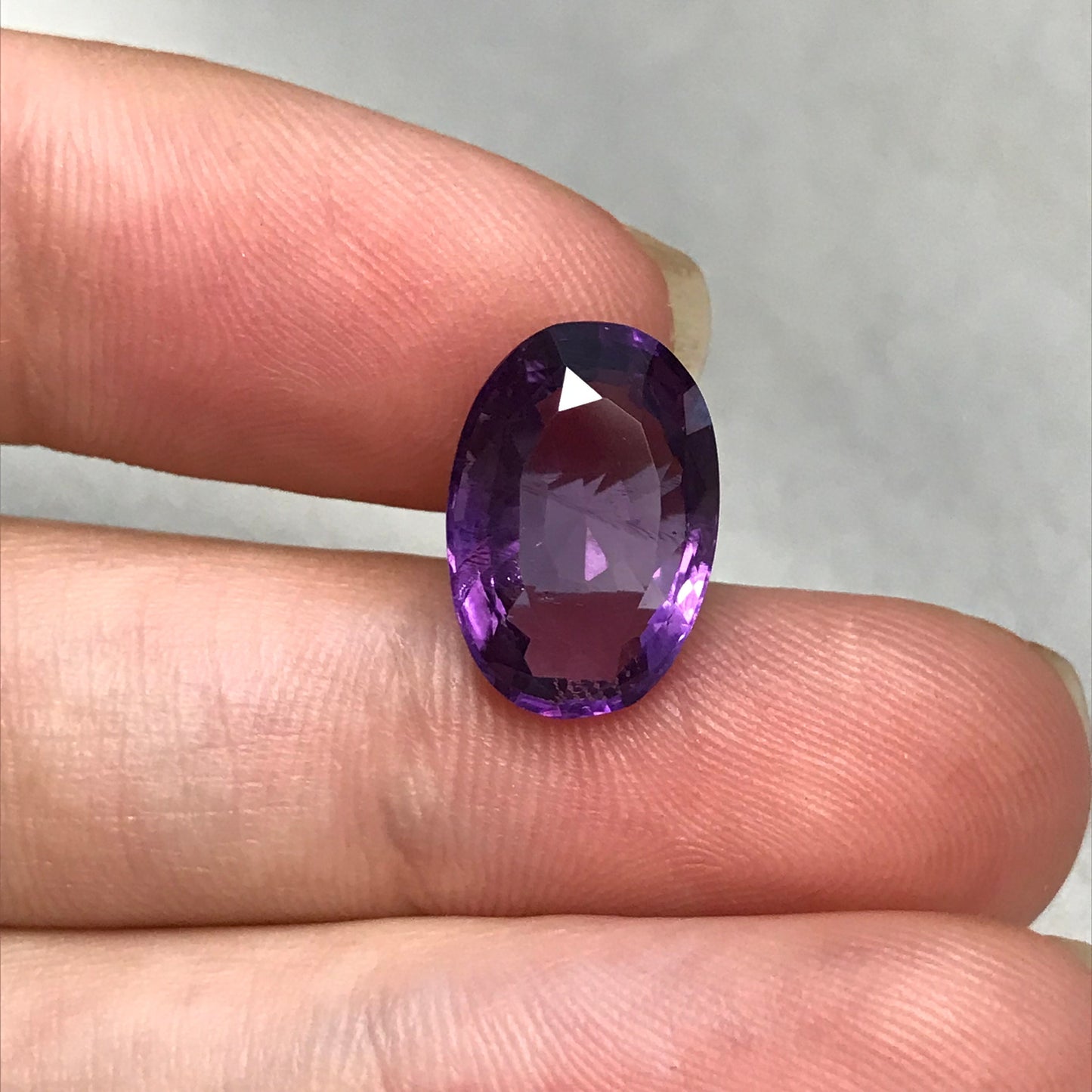 Purple Natural Amethyst 5.09 Carat, 14x9.6mm Oval Cut, Faceted Loose Rich Purple Amethyst, Purple Quartz, February Birthstone