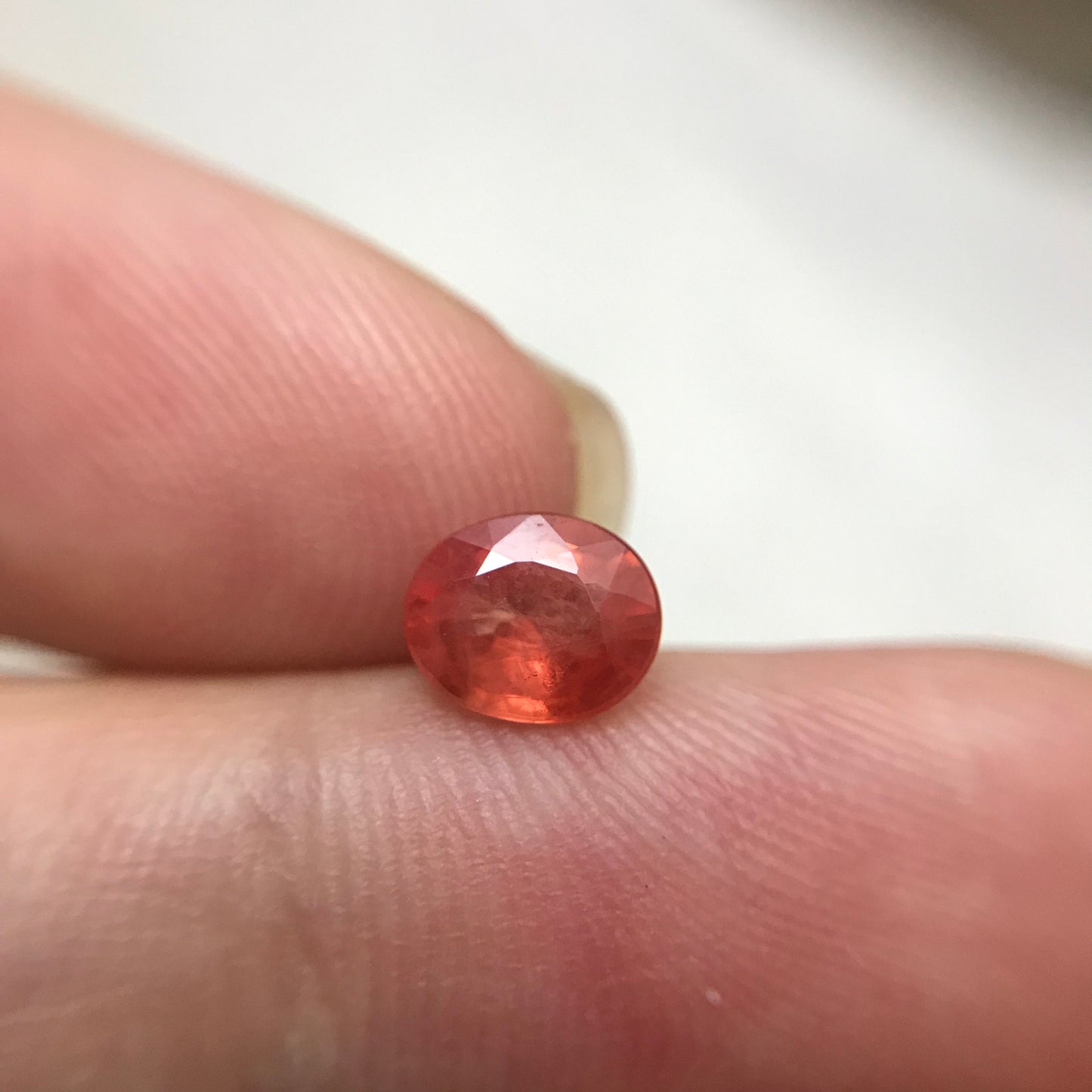 0.92 Ct Natural Milky Orange Sapphire 6.5x5.3mm Oval Cut Beryllium Treated Sapphire, BE Sapphire, Silky Loose Gemstone