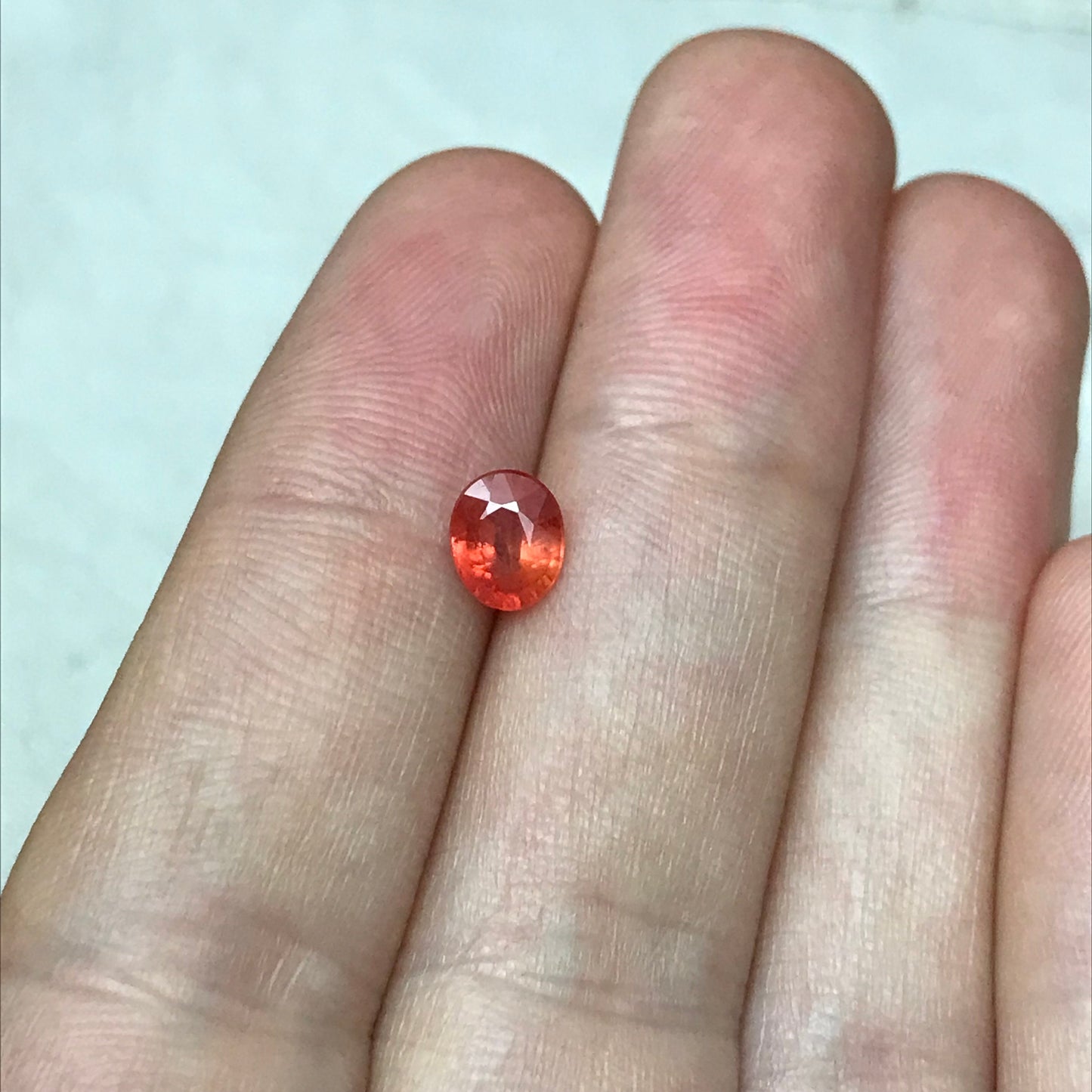 0.92 Ct Natural Milky Orange Sapphire 6.5x5.3mm Oval Cut Beryllium Treated Sapphire, BE Sapphire, Silky Loose Gemstone
