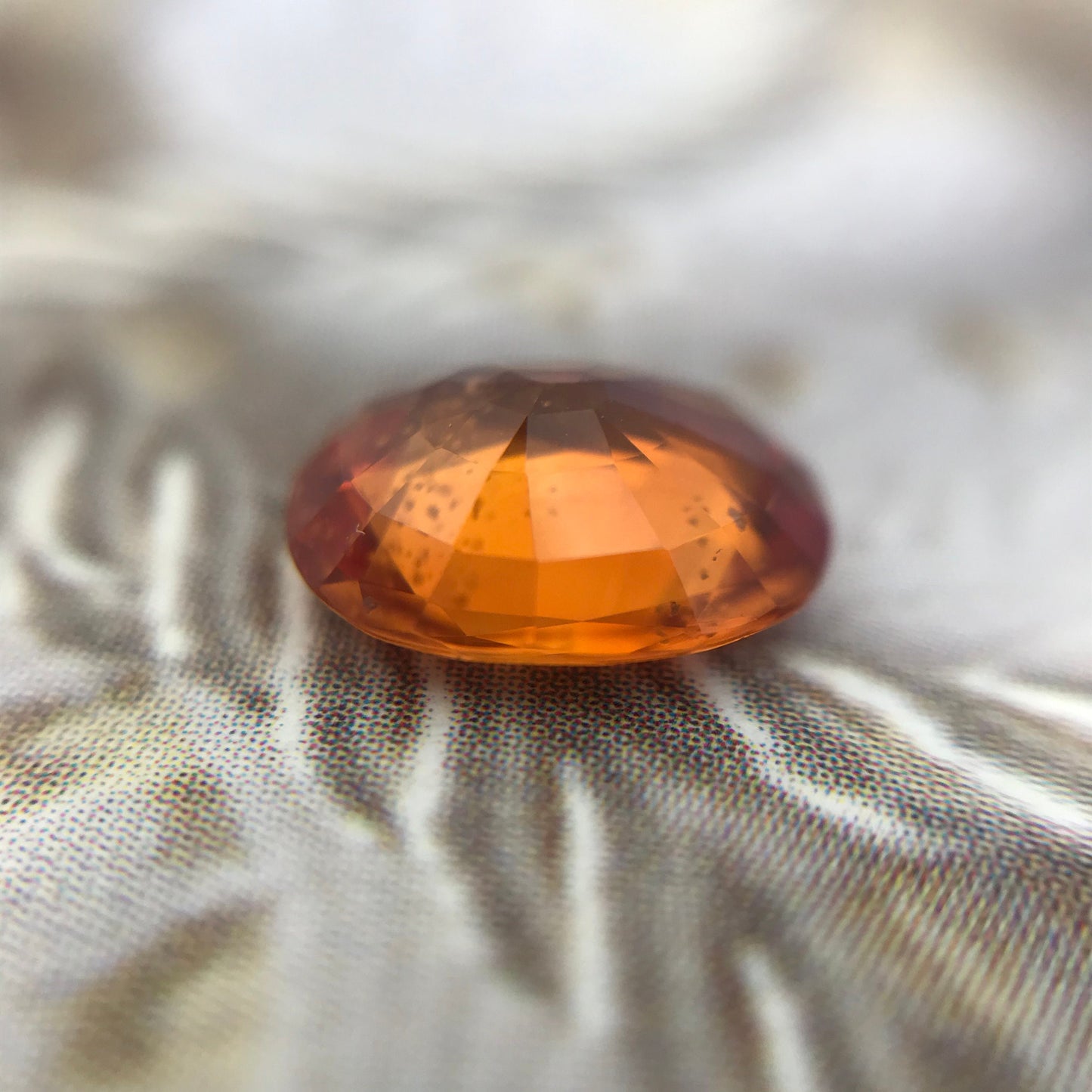 Natural Orange Sapphire 9x7mm 2 Carats Oval Cut Faceted Gem Loose Unmounted Gemstone Earth Mined Beryllium Treated