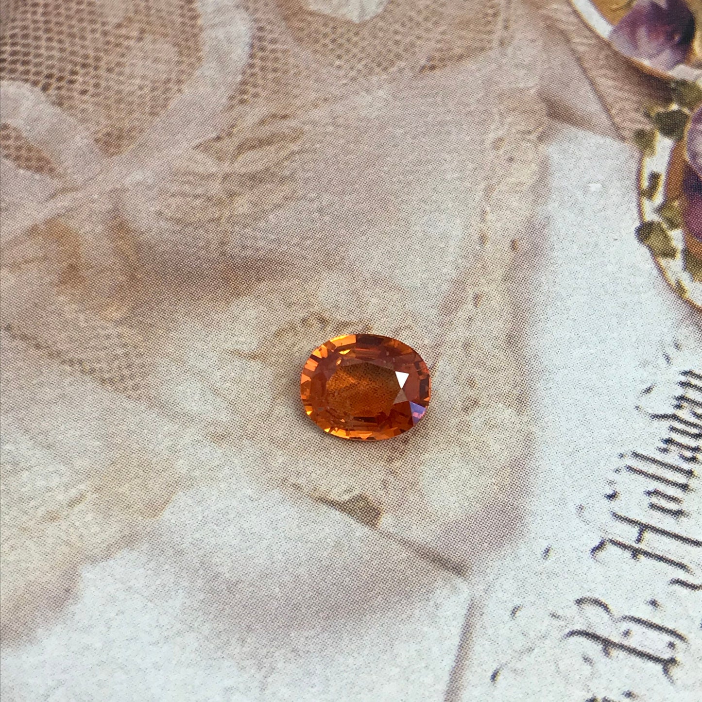 Natural Orange Sapphire 9x7mm 2 Carats Oval Cut Faceted Gem Loose Unmounted Gemstone Earth Mined Beryllium Treated