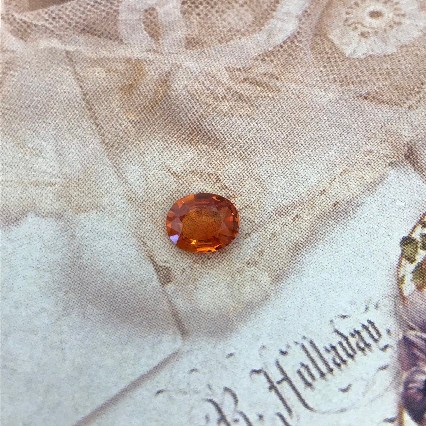 Natural Orange Sapphire 9x7mm 2 Carats Oval Cut Faceted Gem Loose Unmounted Gemstone Earth Mined Beryllium Treated