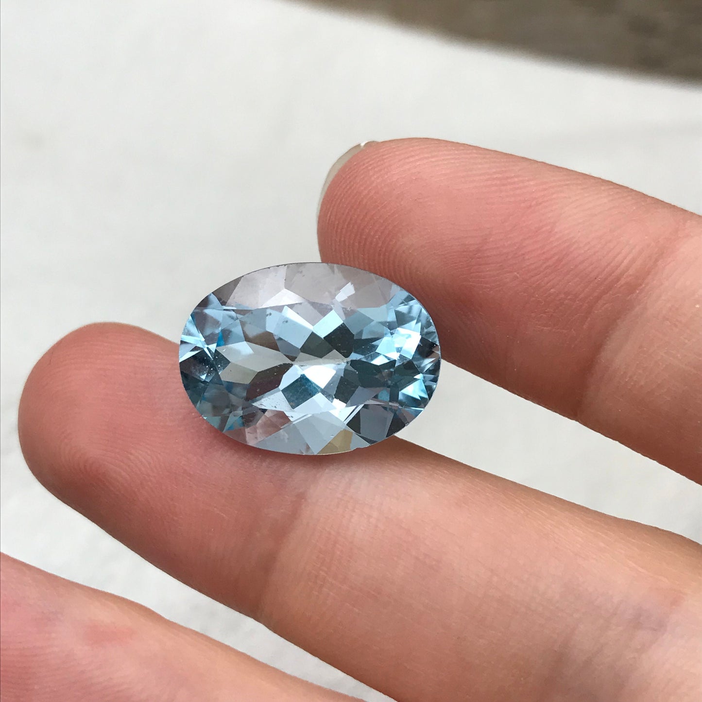 18x13mm Light Blue Topaz 14.96 carat Oval Cut Loose, Gemstone Blue Topaz, Faceted Blue Topaz, December Birthstone