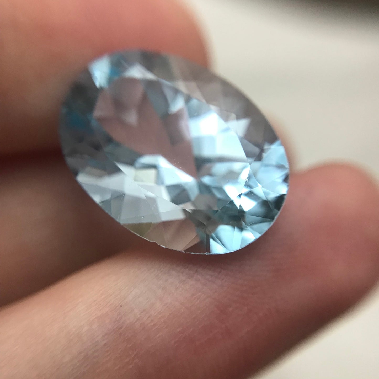 18x13mm Light Blue Topaz 14.96 carat Oval Cut Loose, Gemstone Blue Topaz, Faceted Blue Topaz, December Birthstone