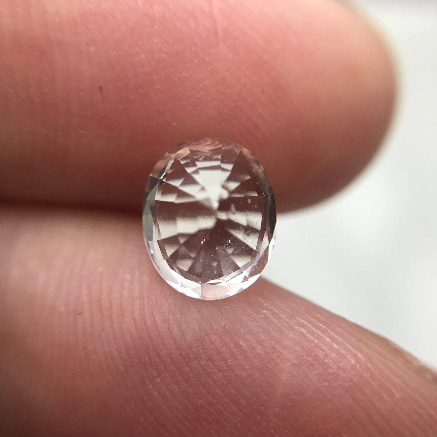 1.60 carat Morganite 8.2x6.8mm Oval Cut, Peachy Pink Morganite, Approx. 8x7mm Oval