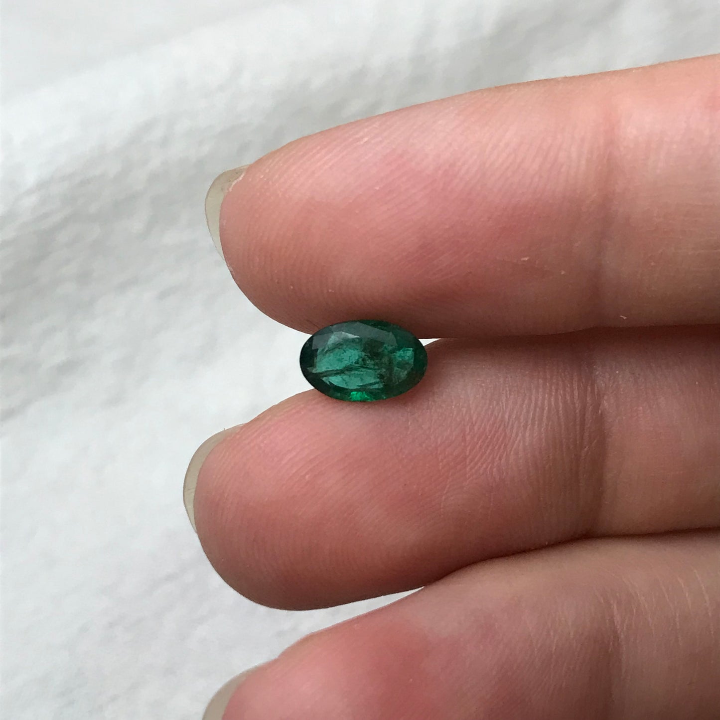 8x5mm Natural Green Emerald 0.78 carat, Oval Cut, Nice Green Emerald, Faceted Loose Gemstone, Rich Green