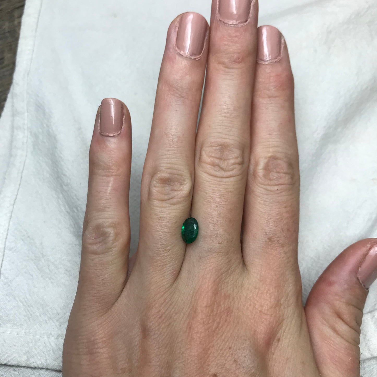 8x5mm Natural Green Emerald 0.78 carat, Oval Cut, Nice Green Emerald, Faceted Loose Gemstone, Rich Green