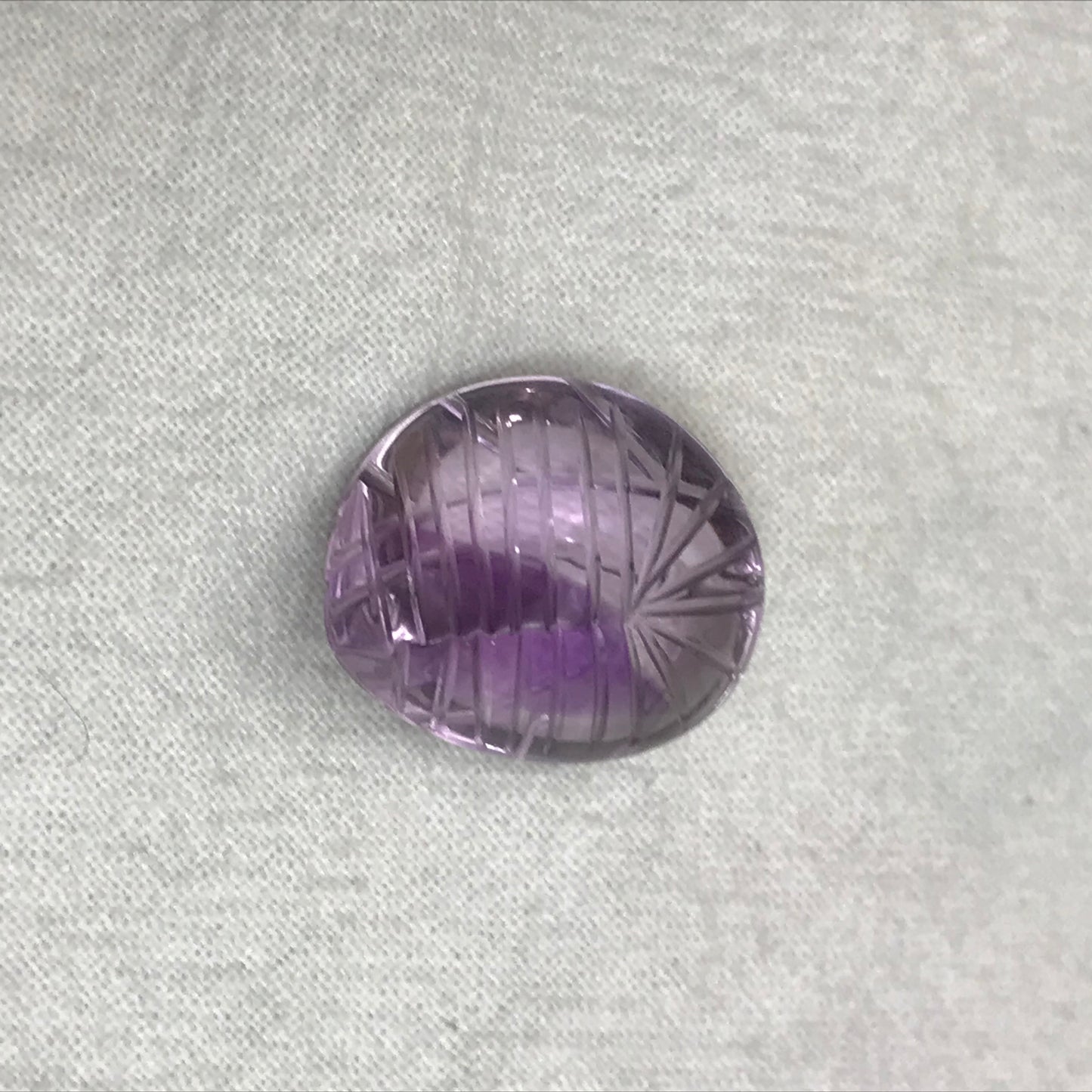 24 Ct Fancy Carved Purple Amethyst, Approx 20.6x16.8mm Carved Leaf Shape Cut, Loose Faceted Cabbed Gem, February Birthstone