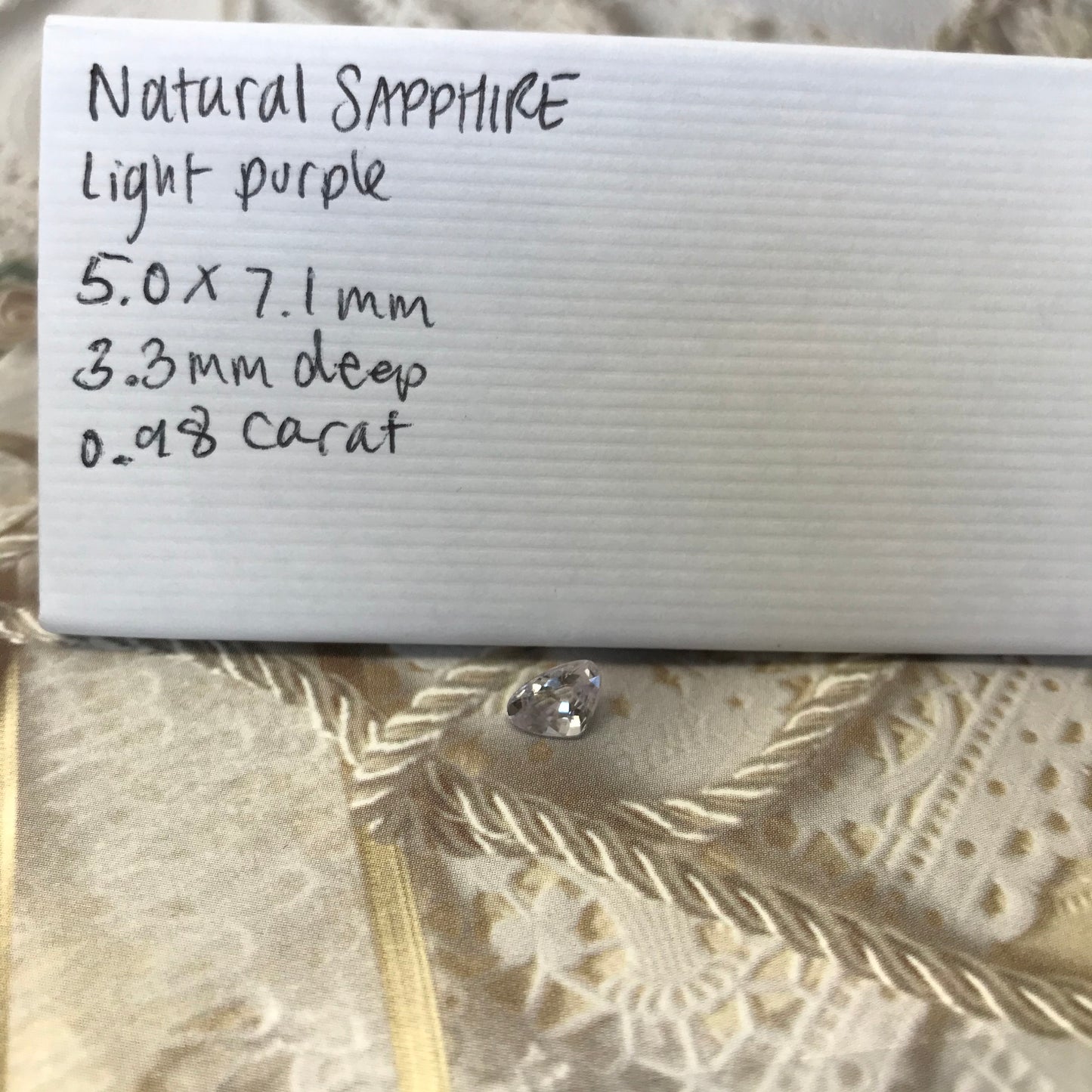 Natural Purple Sapphire 0.98 carat 5x7 mm Fat Pear Cut, Faceted Loose Gemstone Light Purple Unmounted Gem