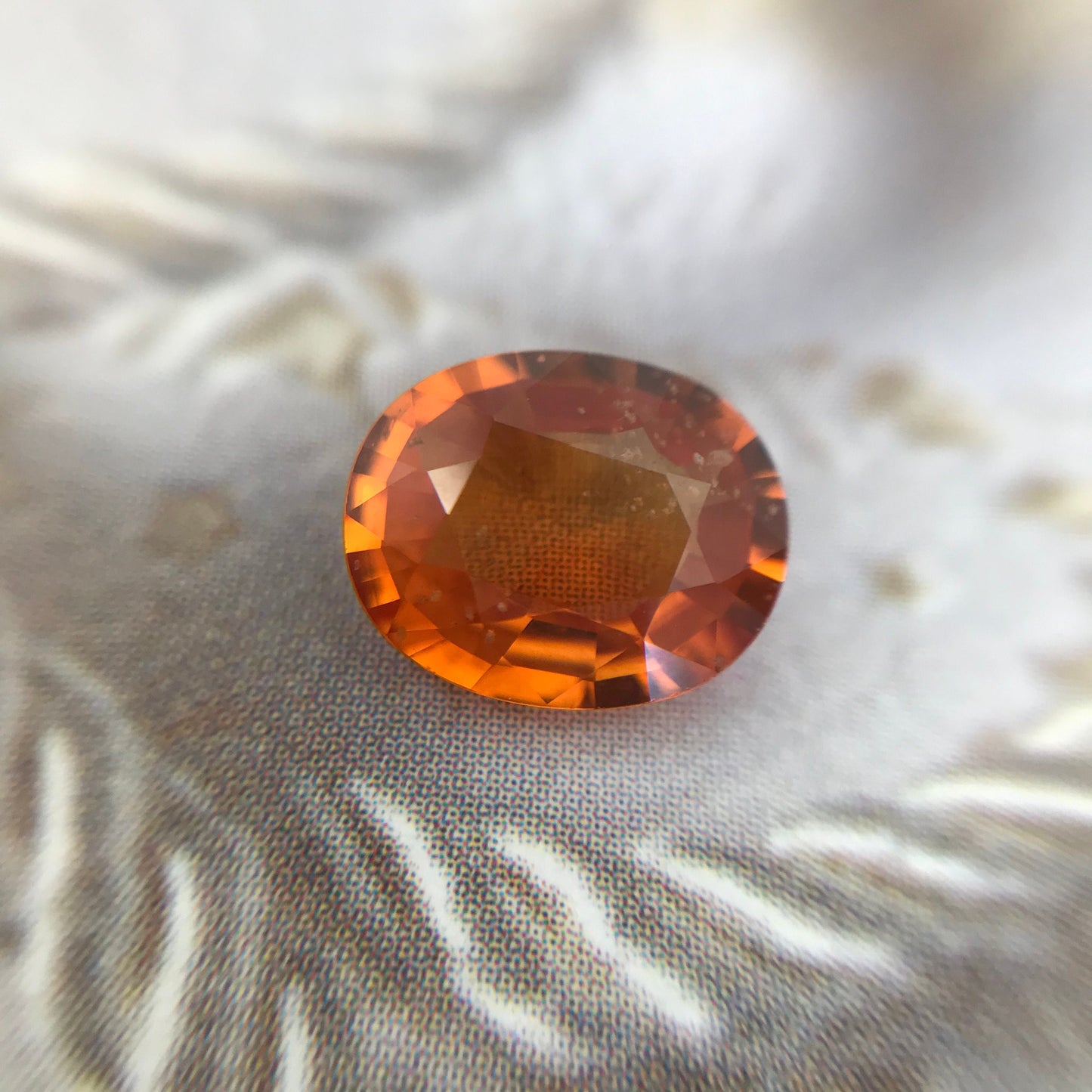 Natural Orange Sapphire 9x7mm 2 Carats Oval Cut Faceted Gem Loose Unmounted Gemstone Earth Mined Beryllium Treated