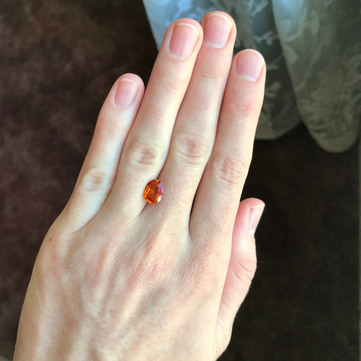 Natural Orange Sapphire 9x7mm 2 Carats Oval Cut Faceted Gem Loose Unmounted Gemstone Earth Mined Beryllium Treated