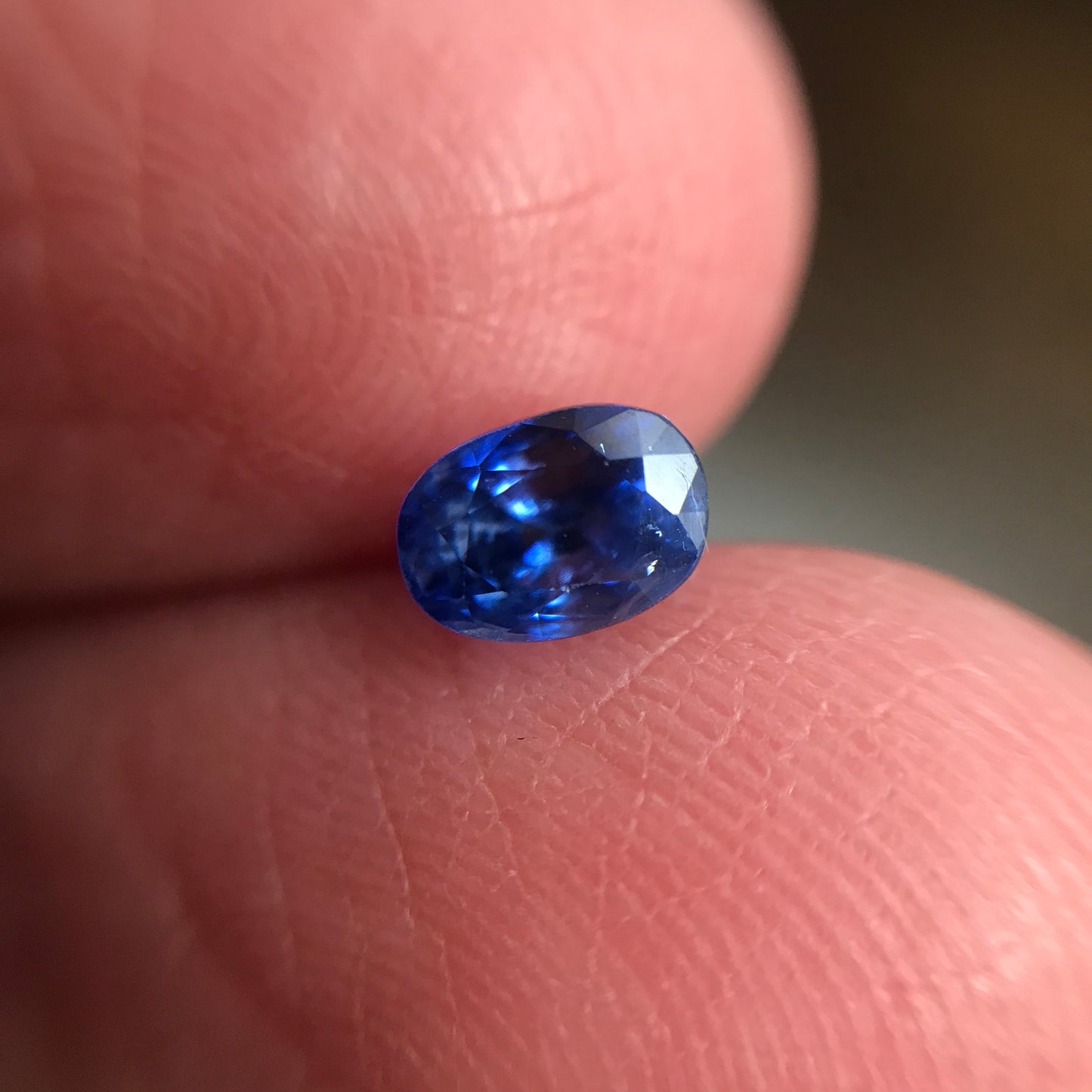 5.5x4mm Natural Blue Sapphire 1.07 Carat Oval Cut, Medium Blue Sapphire Faceted Loose Sapphire, Unmounted Gemstone