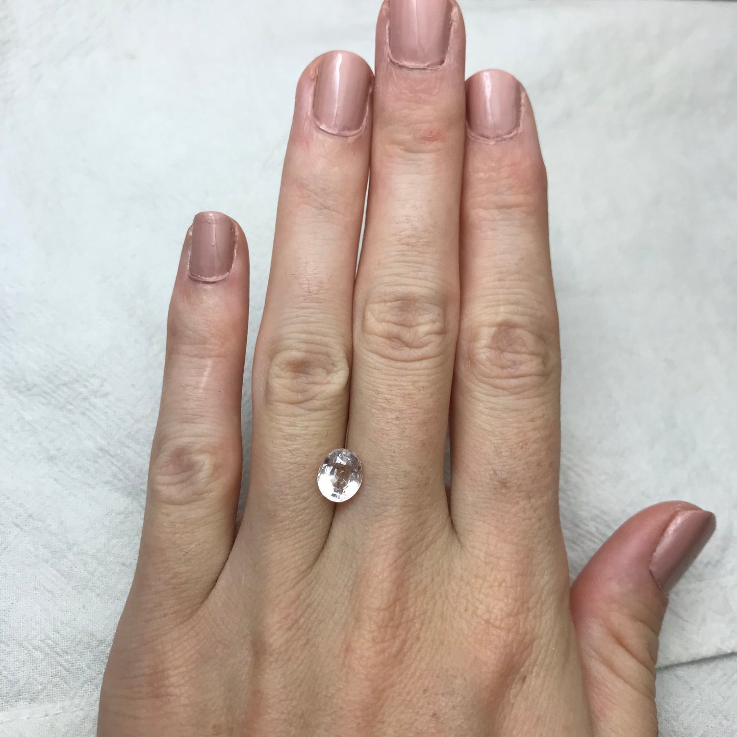 1.60 carat Morganite 8.2x6.8mm Oval Cut, Peachy Pink Morganite, Approx. 8x7mm Oval