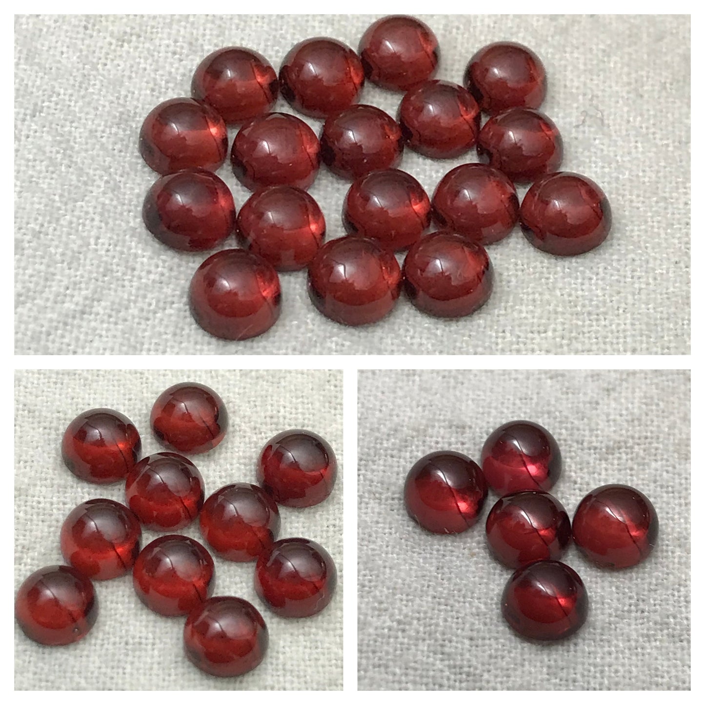 One 5mm Round Garnet Faceted Loose Stone, Cabochon Garnets, Red Flowing Gems Approx 0.70-90 ct Garnet