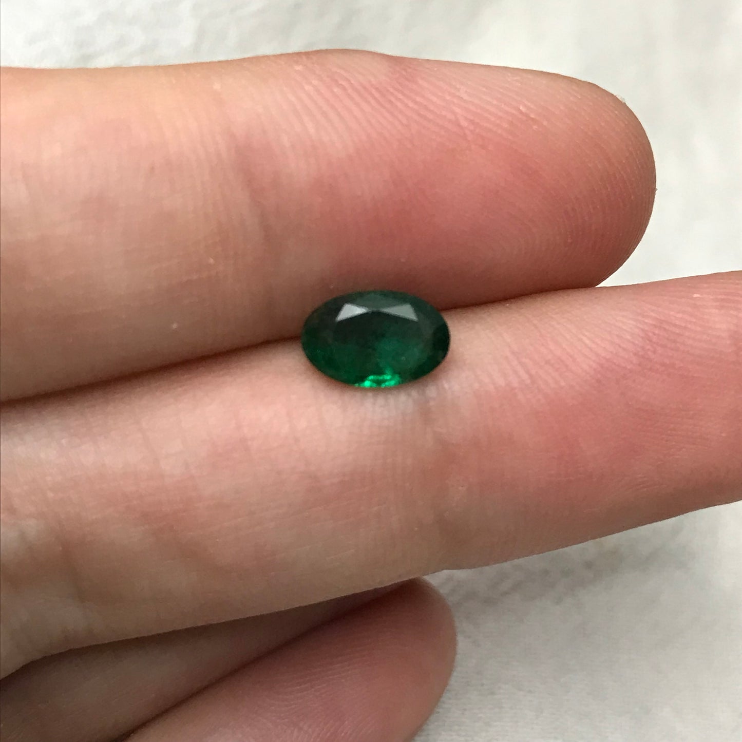 8x5mm Natural Green Emerald 0.78 carat, Oval Cut, Nice Green Emerald, Faceted Loose Gemstone, Rich Green