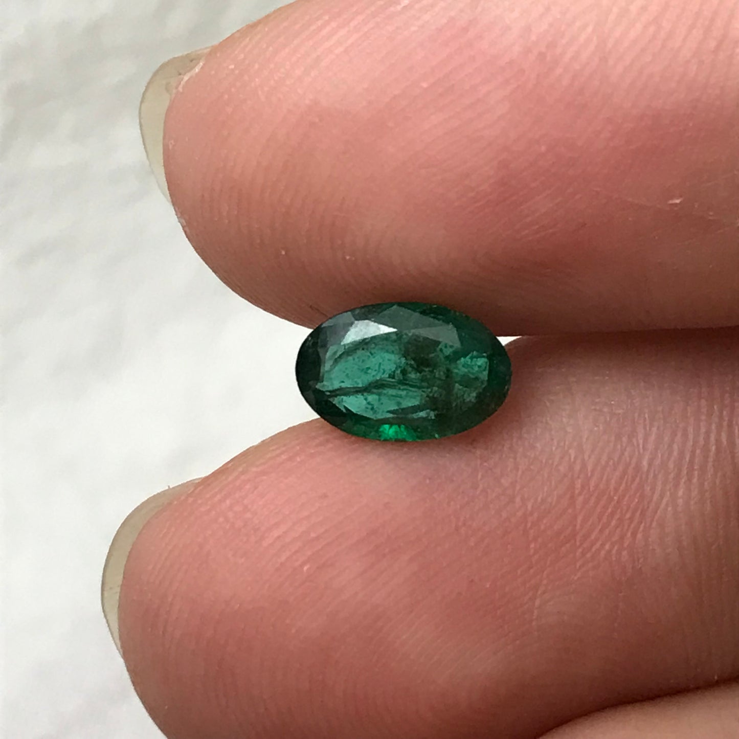 8x5mm Natural Green Emerald 0.78 carat, Oval Cut, Nice Green Emerald, Faceted Loose Gemstone, Rich Green