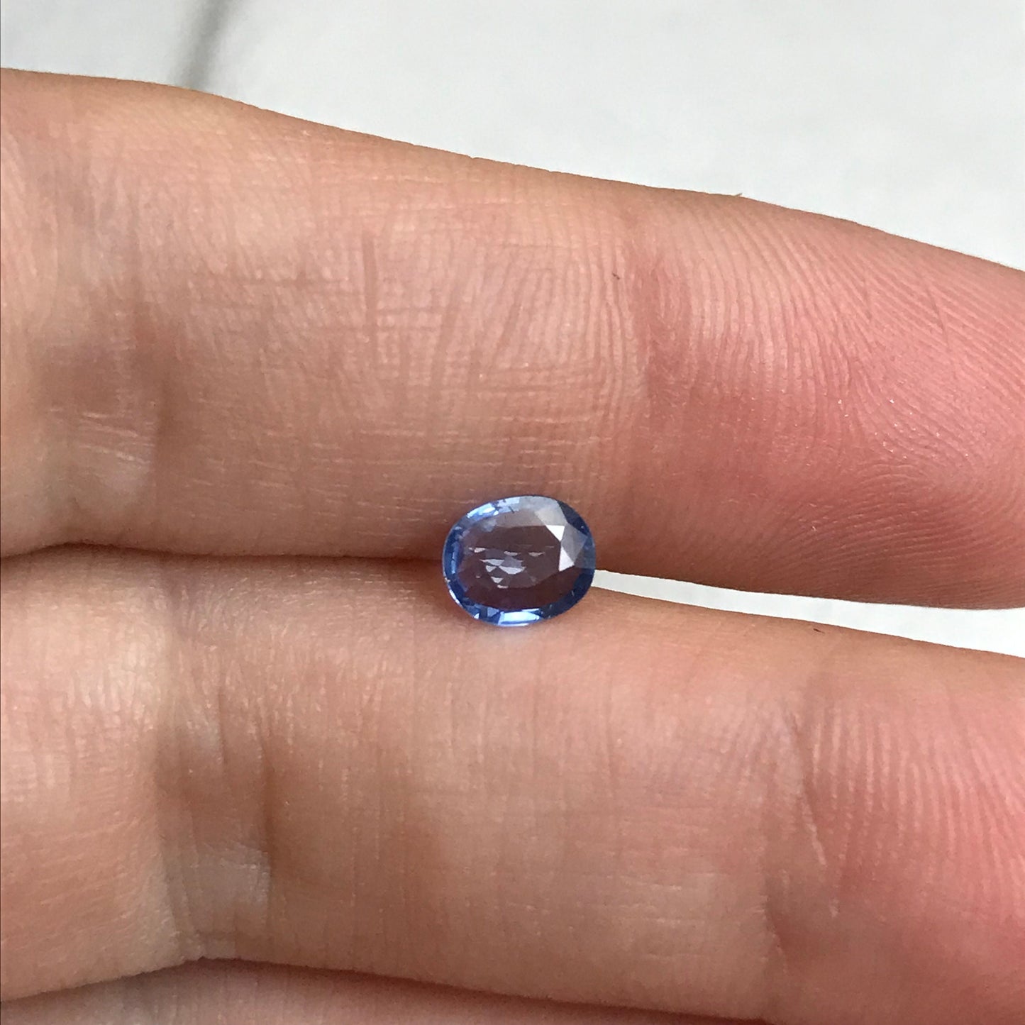 0.50ct Natural Light Blue Sapphire 5.8x4.8mm Oval Faceted Loose Gemstone Heated, Thin cut Gem