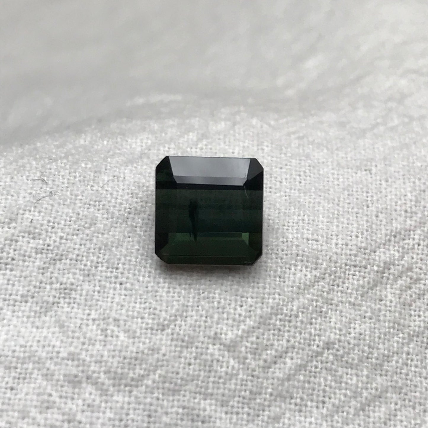 Natural Dark Green Tourmaline 3.23 Carat 8mm Octagonal Square Cut, Faceted Loose Unmounted Gemstone, Mozambique Tourmaline