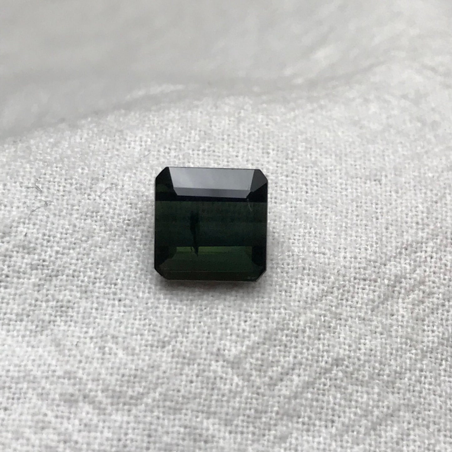 Natural Dark Green Tourmaline 3.23 Carat 8mm Octagonal Square Cut, Faceted Loose Unmounted Gemstone, Mozambique Tourmaline