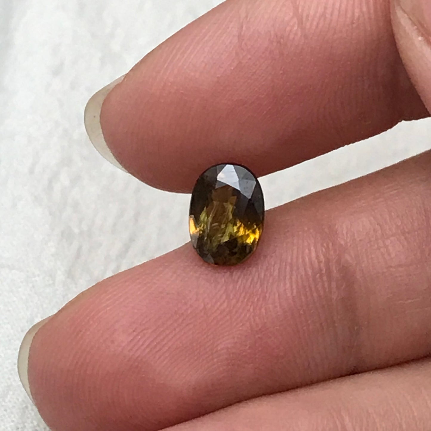 Brownish Yellow Sphene 1.43 Carat 8.3x6.2mm Oval Cut Loose Gemstone