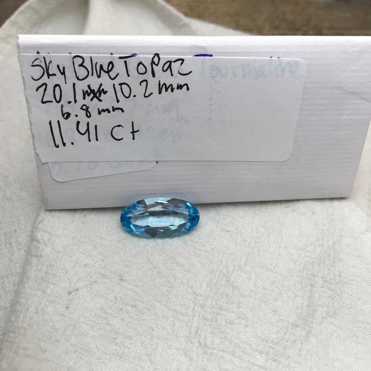 20x10mm Sky Blue Topaz 11.41 carat, Long Oval Cut Loose, Blue Topaz, Faceted Blue Topaz, December Birthstone