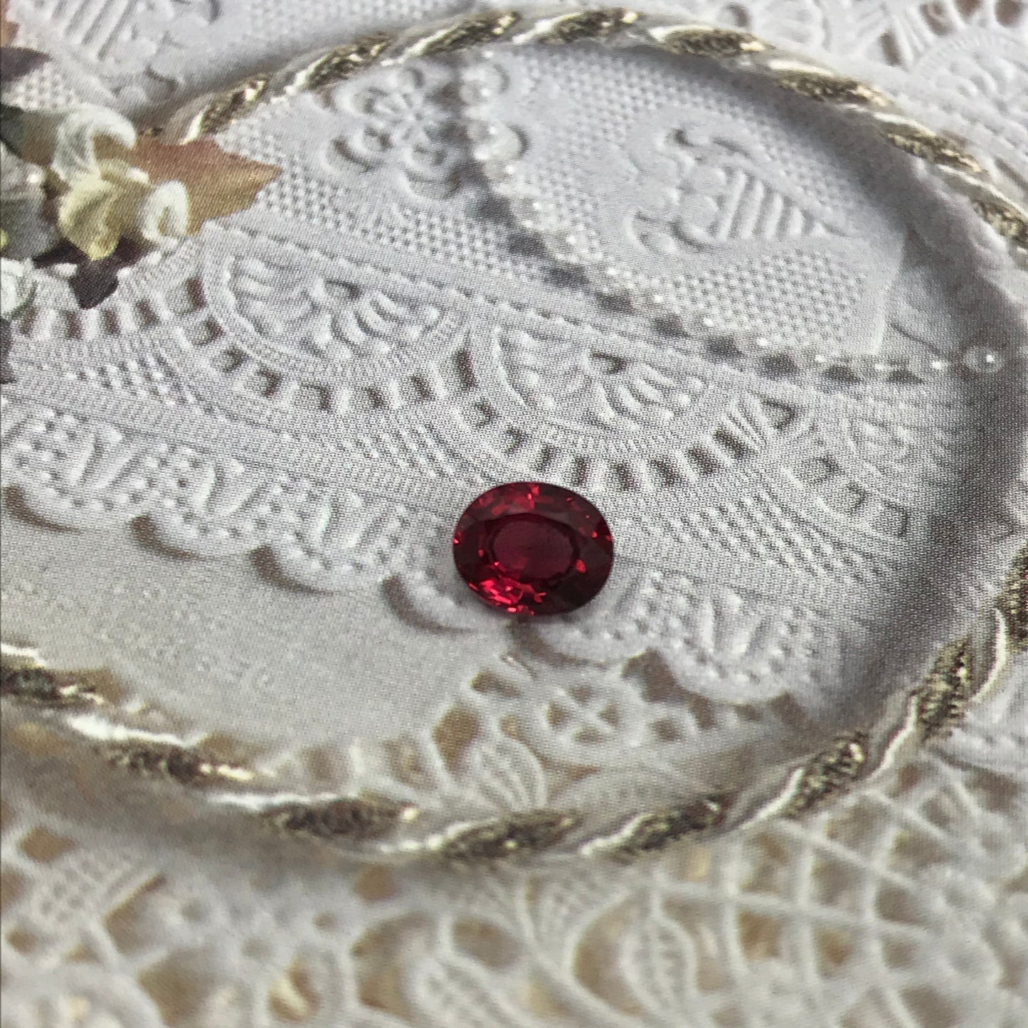 Natural Rhodolite Garnet, 1.30 carat, 6.8 x 5.6 mm Purplish Pink Garnet, Faceted Oval Cut Raspberry Garnet Gem, Dark Pink Garnet