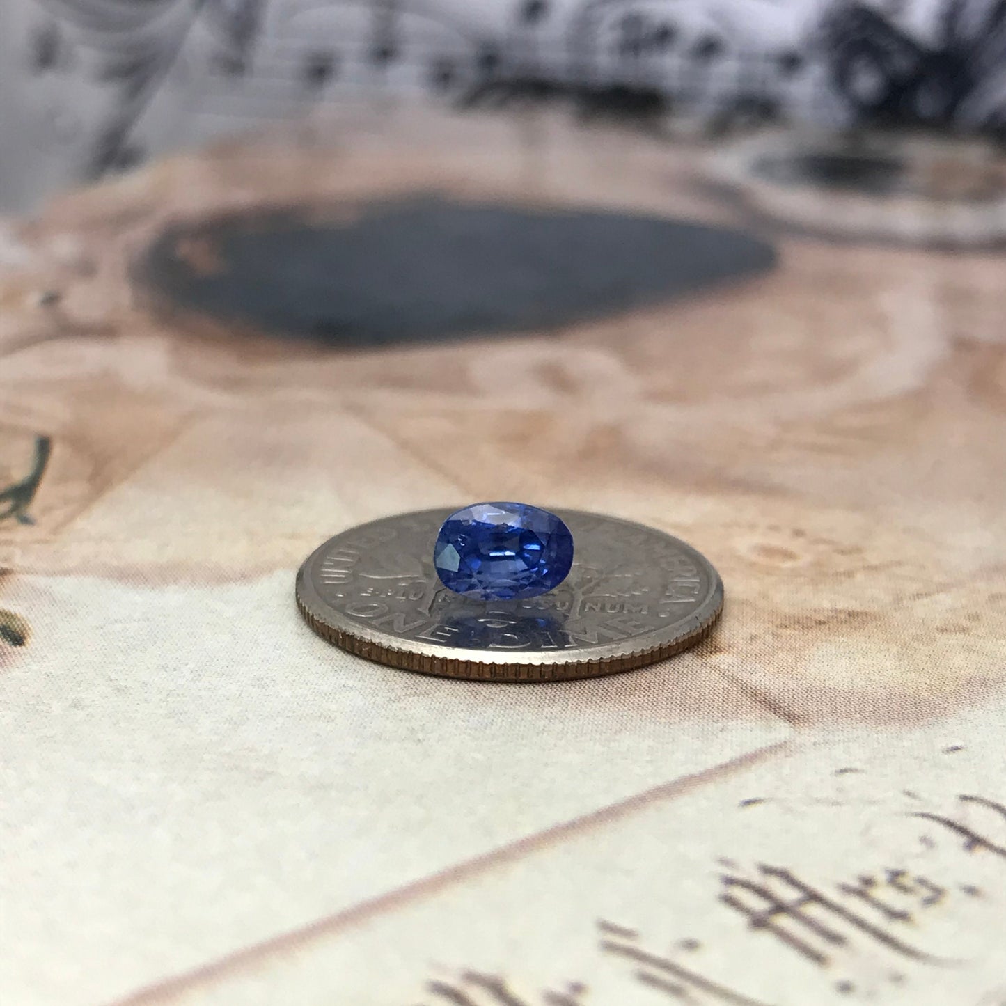 5.5x4mm Natural Blue Sapphire 1.07 Carat Oval Cut, Medium Blue Sapphire Faceted Loose Sapphire, Unmounted Gemstone