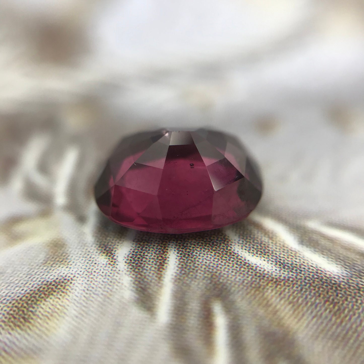 Natural Rhodolite Garnet, 2.14 carat, 8.3x7.2mm Cushion Cut Purple Red Garnet, Faceted Raspberry Garnet Gem, Pink Garnet