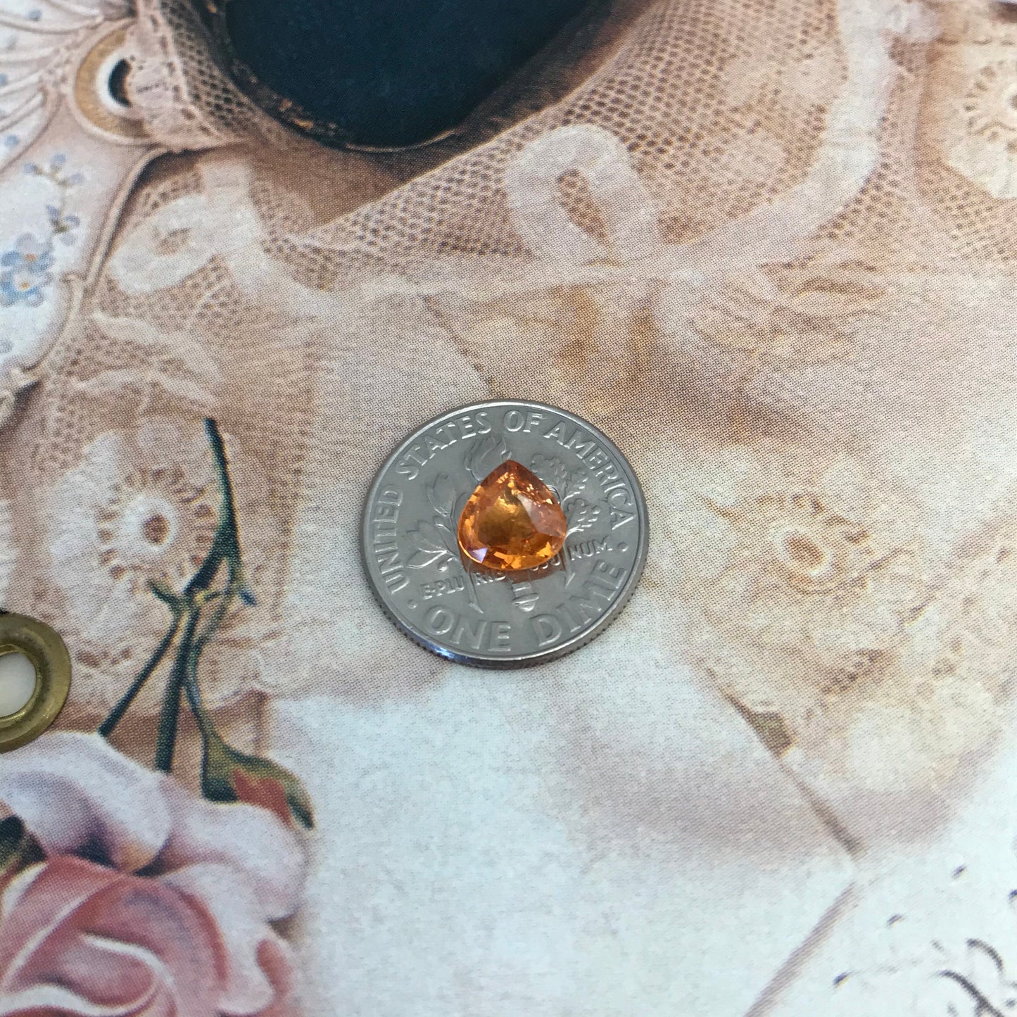1.04 ct Natural Orange Spessartite Garnet 6.5x6.4mm Fat Pear Faceted Gemstone Loose Gem Bright Orange Garnet
