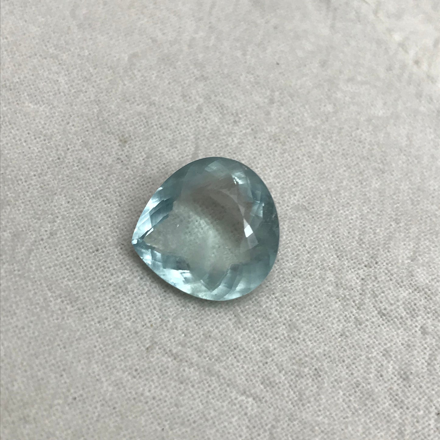 8.23 carat Aquamarine Approx. 14.5x14mm Fat Pear Cut, Natural Included, Blue Aquamarine, Faceted Loose Gem,