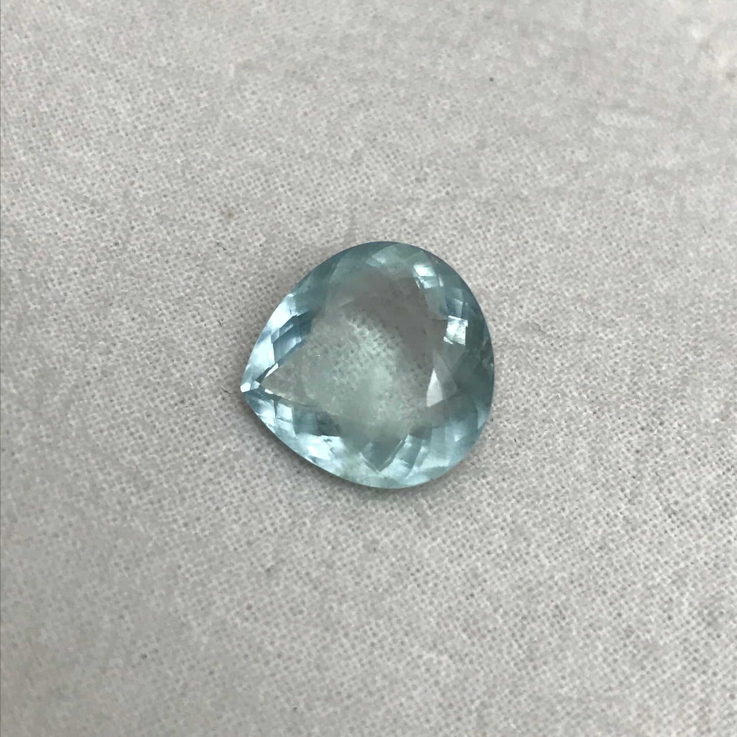 8.23 carat Aquamarine Approx. 14.5x14mm Fat Pear Cut, Natural Included, Blue Aquamarine, Faceted Loose Gem,