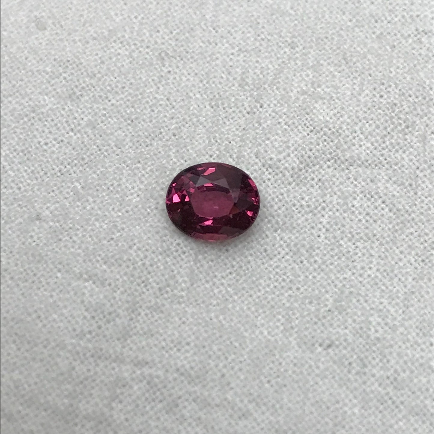 Natural Rhodolite Garnet, 1.11 carat, 6.7x5.6mm Rose Red Garnet, Faceted Oval Cut Raspberry Garnet Gem