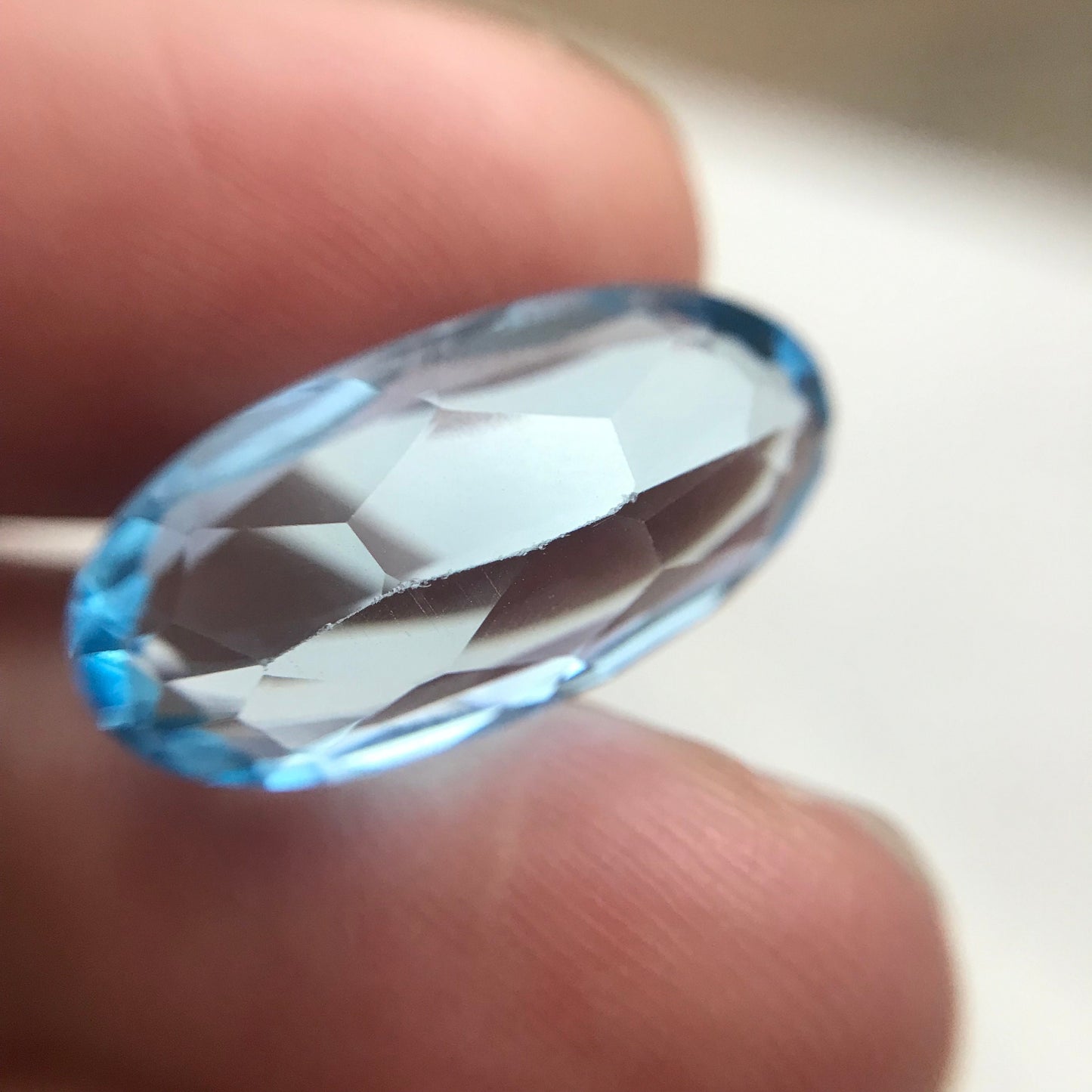 20x10mm Sky Blue Topaz 11.41 carat, Long Oval Cut Loose, Blue Topaz, Faceted Blue Topaz, December Birthstone