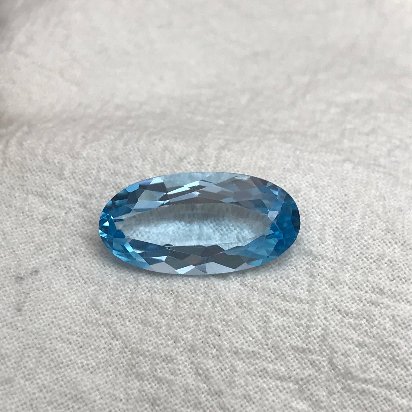 20x10mm Sky Blue Topaz 11.41 carat, Long Oval Cut Loose, Blue Topaz, Faceted Blue Topaz, December Birthstone