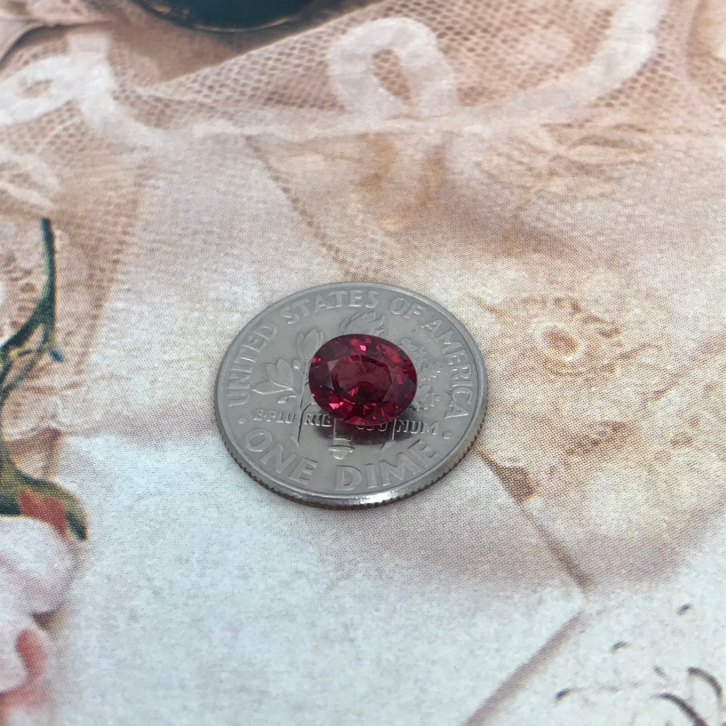 Natural Rhodolite Garnet, 1.30 carat, 6.8 x 5.6 mm Purplish Pink Garnet, Faceted Oval Cut Raspberry Garnet Gem, Dark Pink Garnet