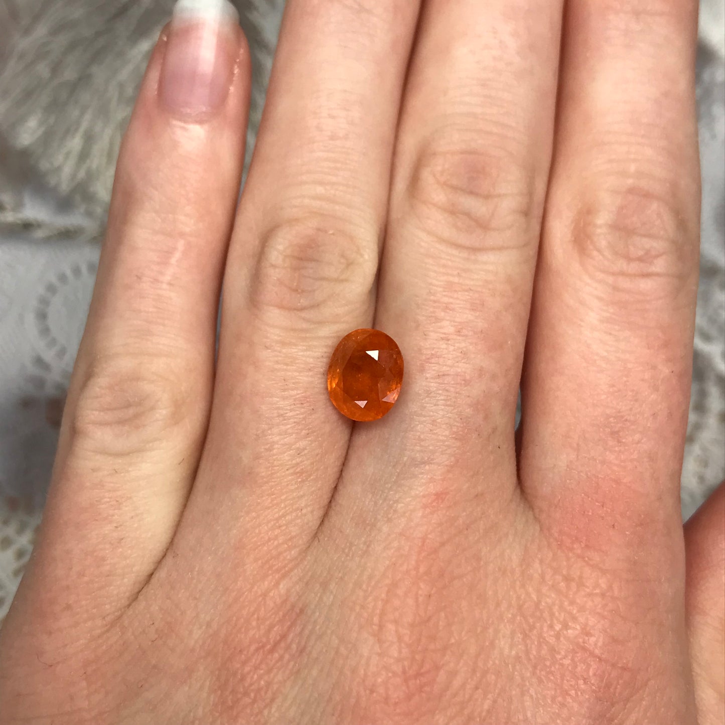 3.96 ct Natural Mandarin Garnet 9x8mm Oval cut, Spessartite, Loose Gemstone