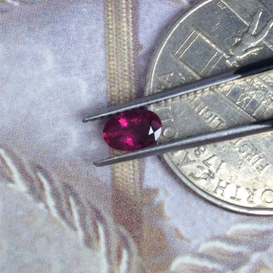 6x4mm Natural Ruby 0.56 Carat Heat Only Loose Gemstone Faceted Oval Cut Red July Birthstone