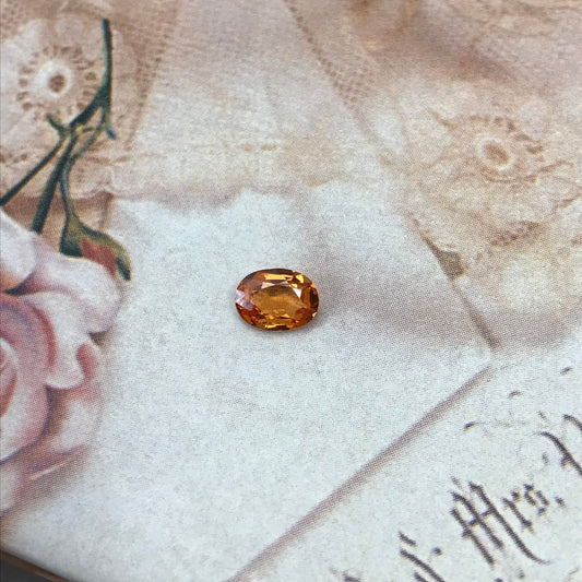 6.7x5mm Natural Orange Spessartite Garnet 0.94 Carat Oval, Faceted Gemstone Loose Gem Orange Mandarin Garnet