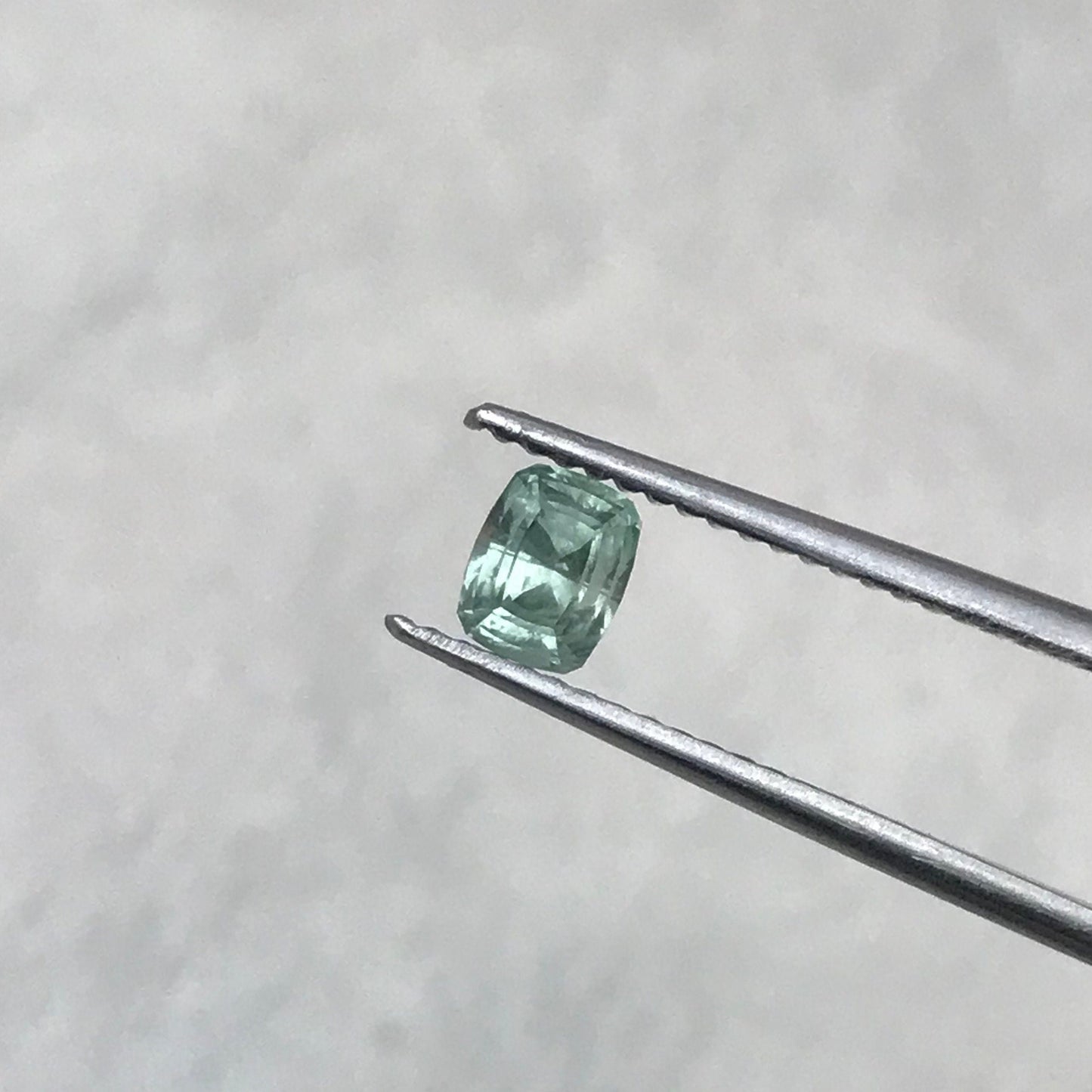 Bluish Green Montana Sapphire 0.69 carat, 4.7x3.7 mm Rectangular Cushion Cut, Unheated Faceted Loose Gemstone