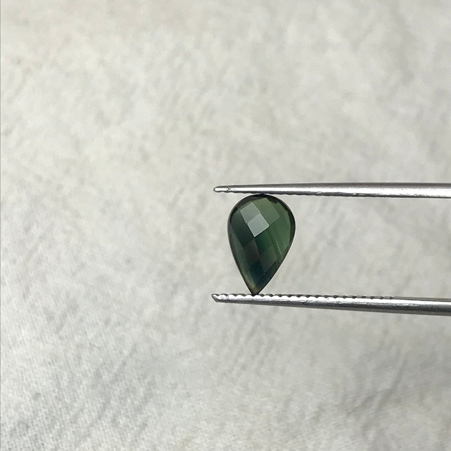 9x6mm Natural Bluish Green Sapphire 1.45 Carats, Rose cut, Pear shape Green Blue Sapphire, Faceted Loose Gemstone